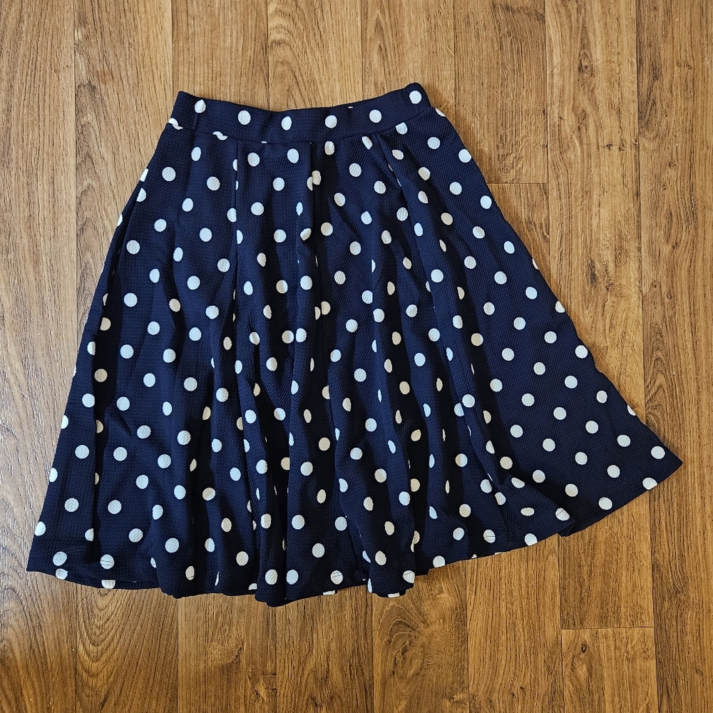 Polka Dot Navy Skirt
